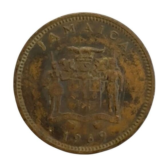 1969 JAMAICA 1 ONE CENT BRONZE COIN KM# 45 - Picture 2 of 9